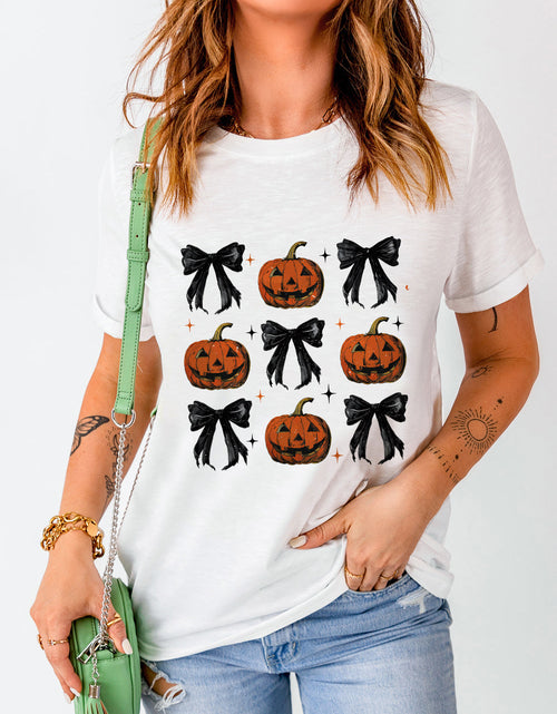 Load image into Gallery viewer, Pumpkin Round Neck Short Sleeve T-Shirt
