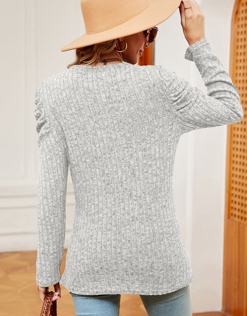 Load image into Gallery viewer, Round Neck Puff Sleeve T-Shirt
