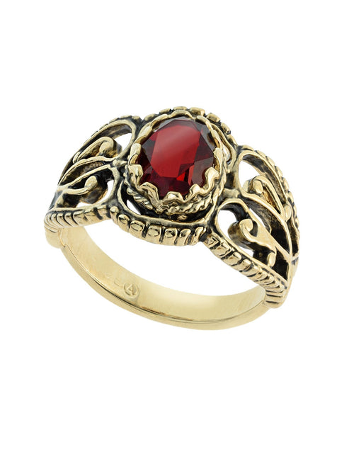 Load image into Gallery viewer, Vintage Jewelry Genuine Jade Ring Antiqued 18kt Yellow Gold Electroplated Made in the USA by PVD Vintage Jewelry
