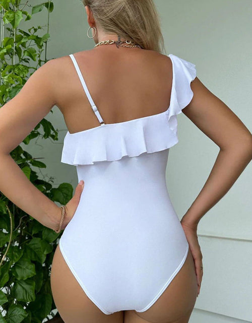 Load image into Gallery viewer, Asymmetrical Ruffled One-Piece Swimwear
