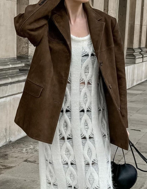 Load image into Gallery viewer, Lapel Collar Button Up Jacket
