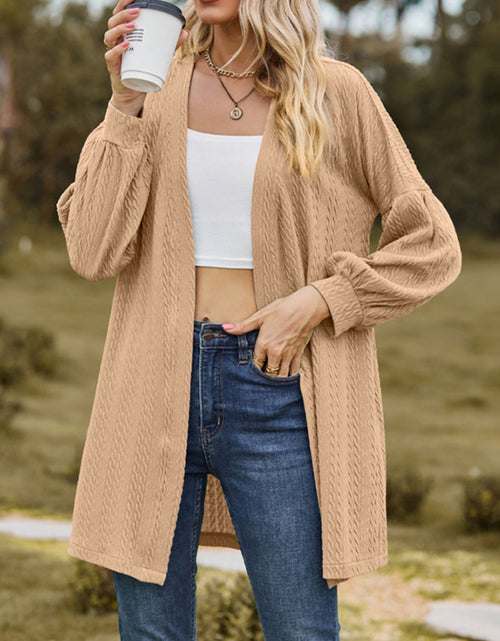 Load image into Gallery viewer, Textured Open Front Dropped Shoulder Cardigan
