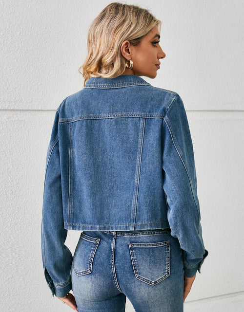 Load image into Gallery viewer, Button Up Long Sleeve Denim Jacket
