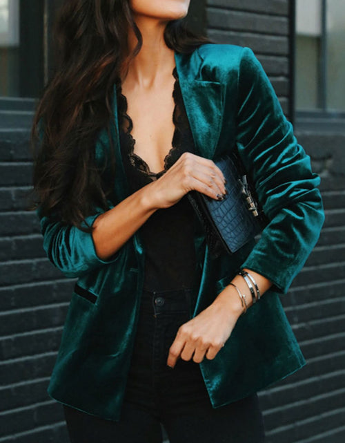 Load image into Gallery viewer, Button Up Lapel Collar Blazer
