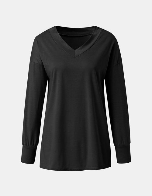 Load image into Gallery viewer, Full Size V-Neck Long Sleeve T-Shirt
