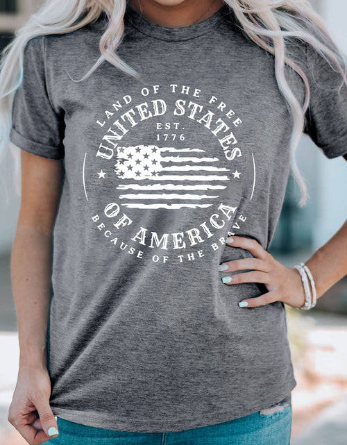 Load image into Gallery viewer, US Flag Graphic Short Sleeve Tee
