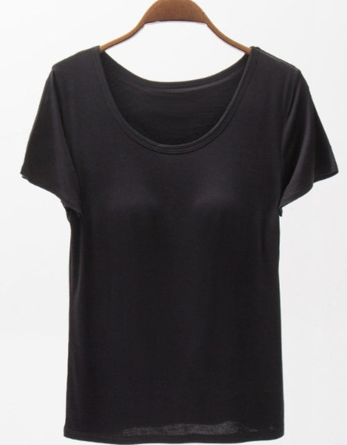 Load image into Gallery viewer, Round Neck Modal T-Shirt with Bra
