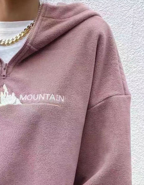 Load image into Gallery viewer, Mountain Quarter Zip Long Sleeve Hoodie
