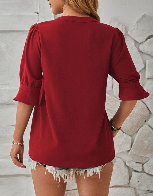 Load image into Gallery viewer, Notched Half Sleeve T-Shirt
