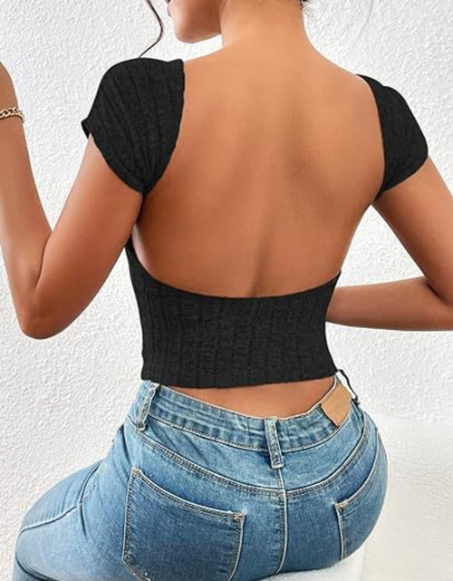 Load image into Gallery viewer, Backless Short Sleeve T-Shirt
