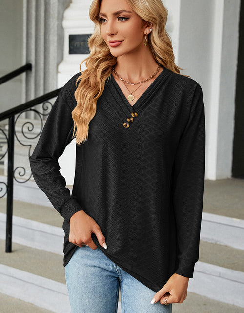 Load image into Gallery viewer, V-Neck Long Sleeve T-Shirt
