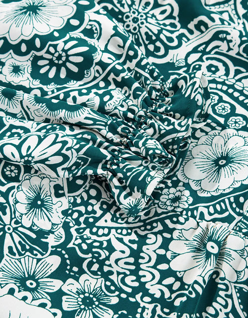 Load image into Gallery viewer, Plus Size Ruffled Printed Flounce Sleeve Dress

