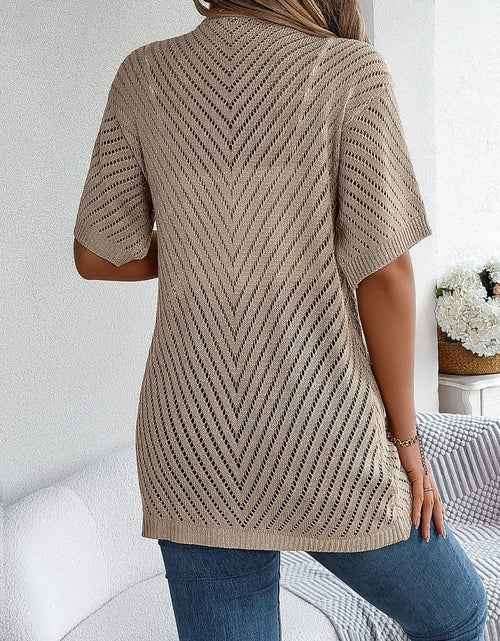 Load image into Gallery viewer, Openwork Open Front Half Sleeve Cardigan
