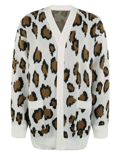 Load image into Gallery viewer, Leopard Open Front Dropped Shoulder Cardigan
