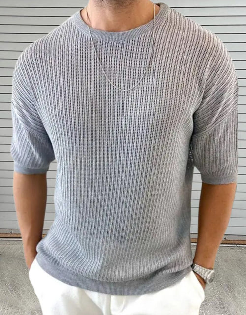 Load image into Gallery viewer, Men's Round Neck Drop Shouler Knit Top
