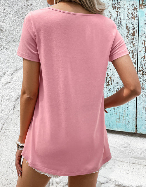 Load image into Gallery viewer, Ivy Lane Spliced Lace Contrast Short Sleeve Top
