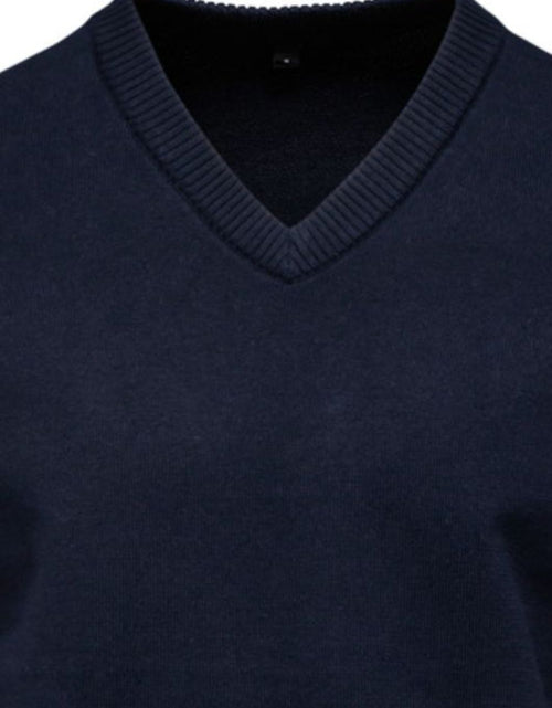 Load image into Gallery viewer, Men's Ribbed Hem V-Neck Long Sleeve Sweater
