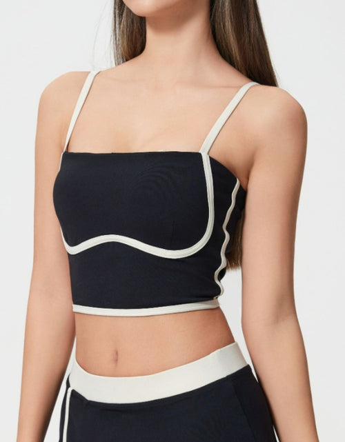 Load image into Gallery viewer, Millennia Contrast Trim Square Neck Active Cami with Detachable Chest Pads

