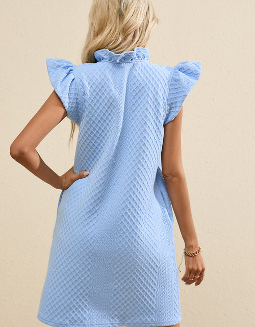 Load image into Gallery viewer, Ruffled V-Neck Cap Sleeve Mini Dress
