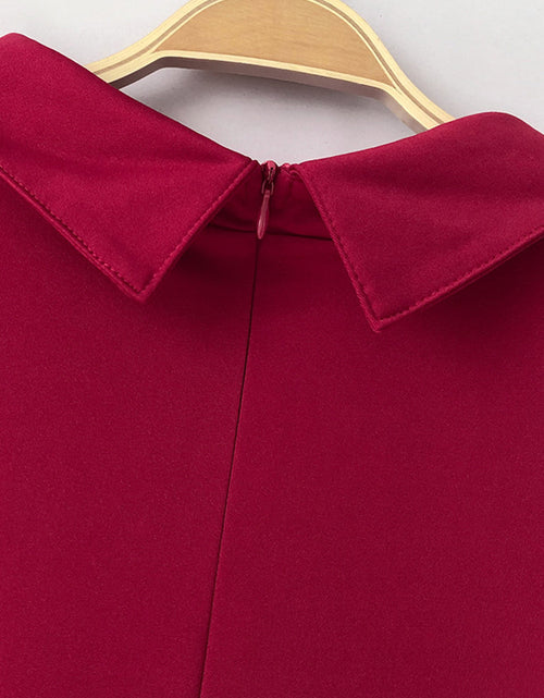 Load image into Gallery viewer, Mock Neck Tie-Waist Half Sleeve Jumpsuit
