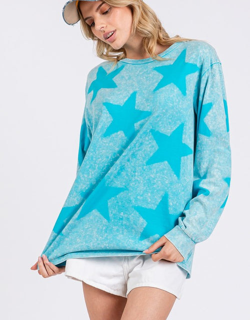 Load image into Gallery viewer, SAGE + FIG Mineral Wash Star Pattern T-Shirt
