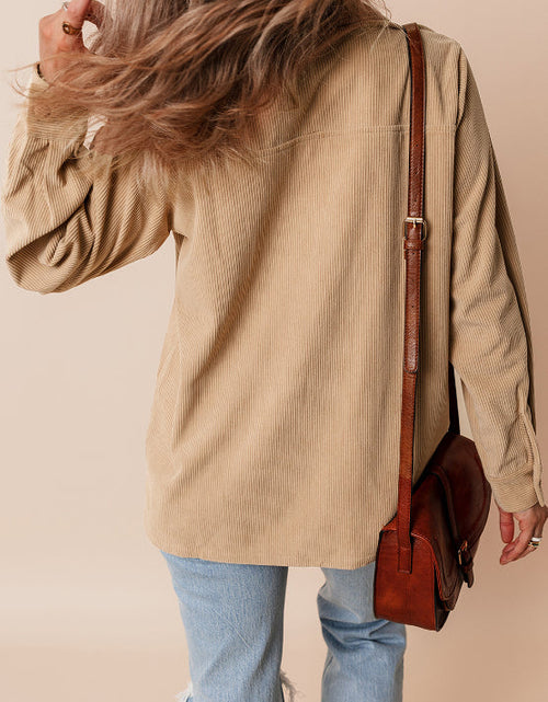 Load image into Gallery viewer, Frill Button Up Long Sleeve Shacket

