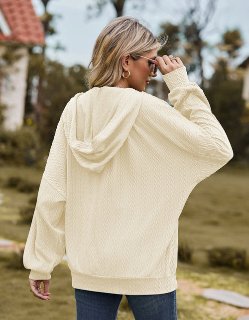 Load image into Gallery viewer, Zip Up Drawstring Long Sleeve Hooded Jacket
