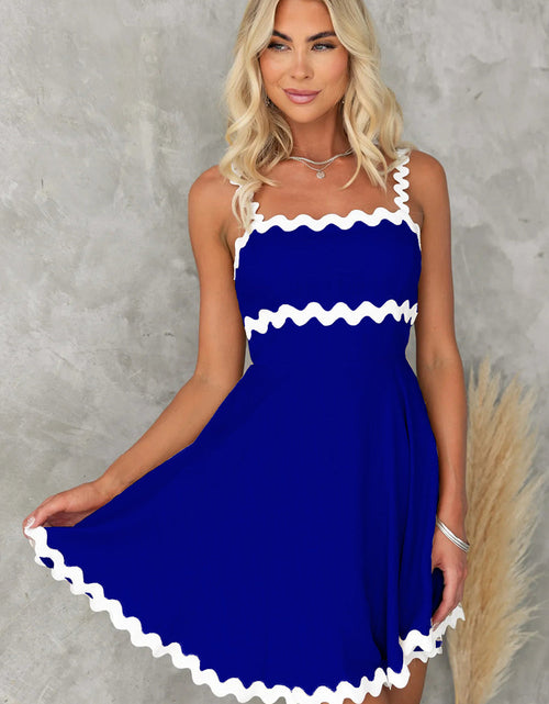 Load image into Gallery viewer, Contrast Trim Square Neck Mini Dress
