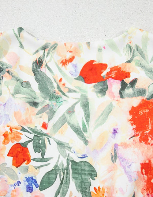 Load image into Gallery viewer, Floral Double Ruffle Sleeve V Neck Mini Dress
