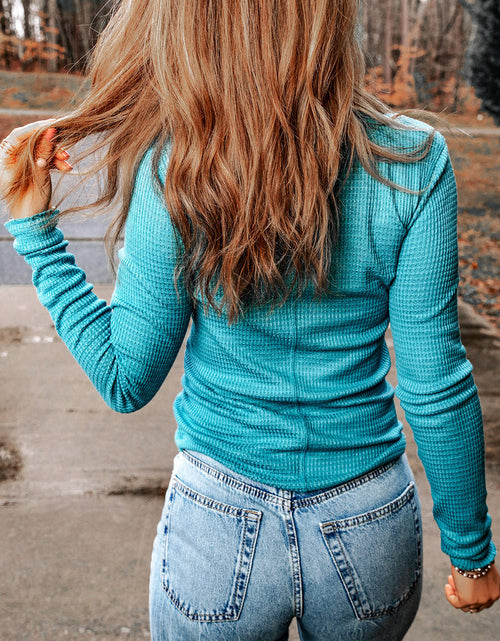 Load image into Gallery viewer, Half-Snap Round Neck Long Sleeve Top
