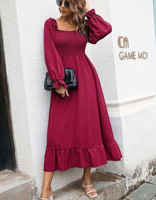 Load image into Gallery viewer, Smocked Ruffle Hem Flounce Sleeve Dress

