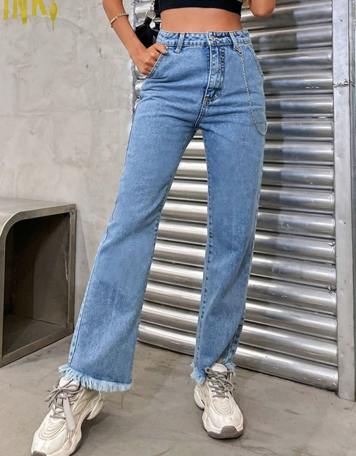 Load image into Gallery viewer, Raw Hem Jeans with Pockets
