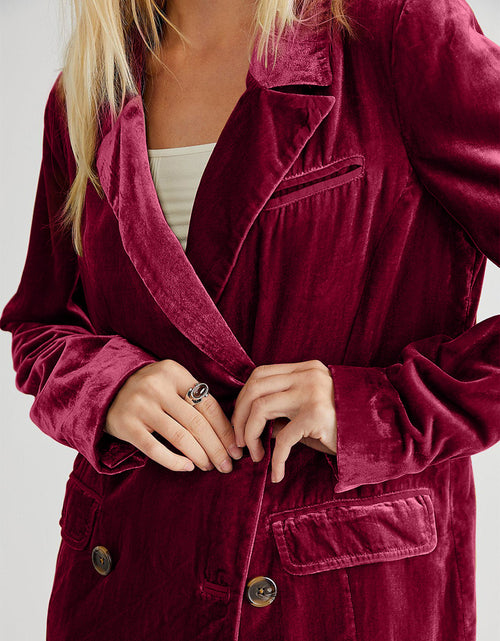 Load image into Gallery viewer, Lapel Collar Long Sleeve Blazer with Pockets

