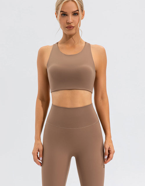Load image into Gallery viewer, Round Neck Cutout Cropped Active Tank
