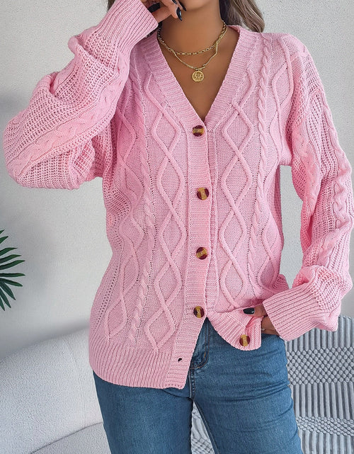 Load image into Gallery viewer, Cable-Knit Long Sleeve Cardigan

