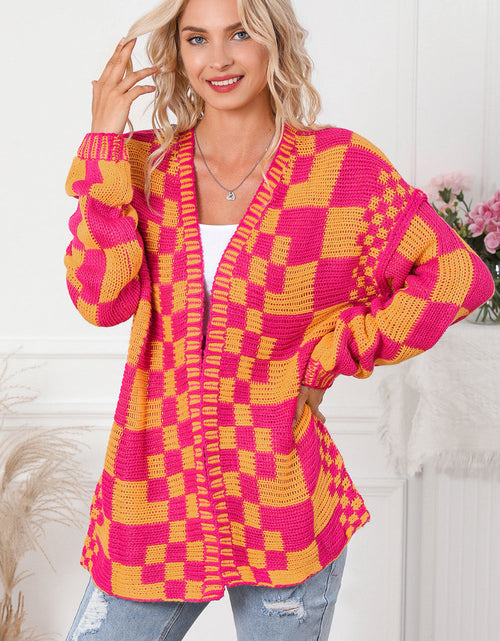 Load image into Gallery viewer, Contrast Exposed Seam Open Front Cardigan
