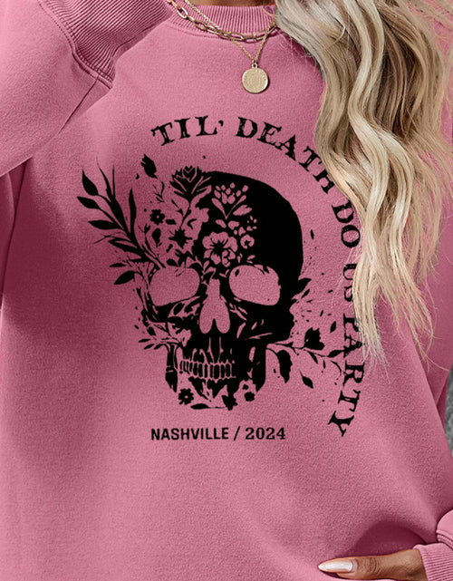 Load image into Gallery viewer, Graphic Round Neck Dropped Shoulder Sweatshirt
