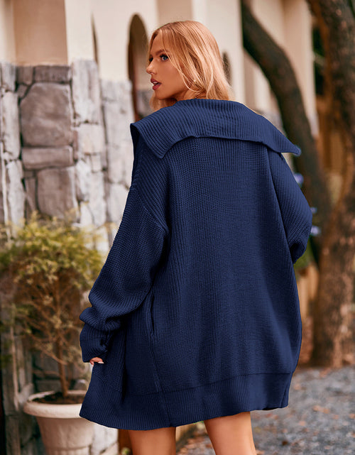 Load image into Gallery viewer, Collared Neck Button-Up Cardigan with Pockets

