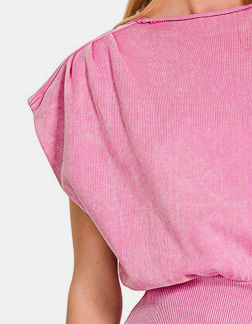 Load image into Gallery viewer, Zenana Washed Boat Neck Bottom Banded Dolman Sleeve Top

