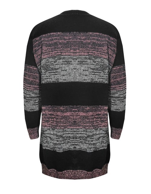Load image into Gallery viewer, Striped Open Front Long Sleeve Cardigan with Pockets
