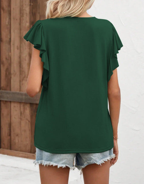 Load image into Gallery viewer, Notched Cap Sleeve T-Shirt
