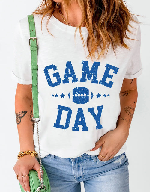 Load image into Gallery viewer, GAME DAY Round Neck Short Sleeve T-Shirt

