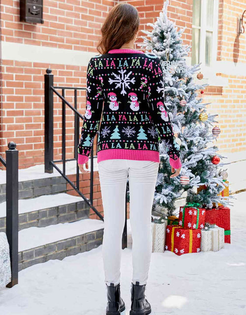 Load image into Gallery viewer, Christmas Ribbed Trim Sweater
