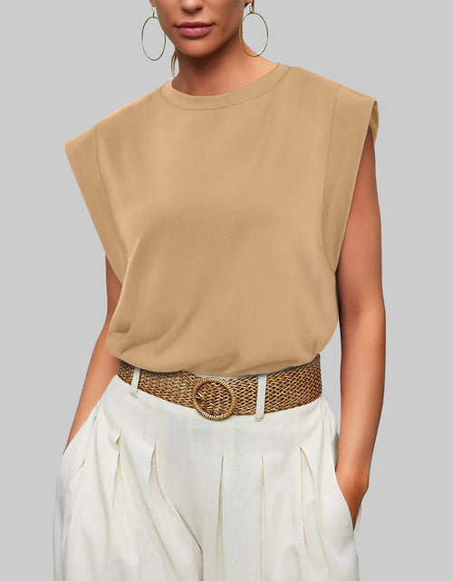 Load image into Gallery viewer, Florira Round Neck Cap Sleeve T-Shirt
