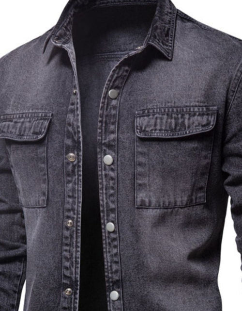 Load image into Gallery viewer, Men's Button Down Chest Pocket Denim Jacket
