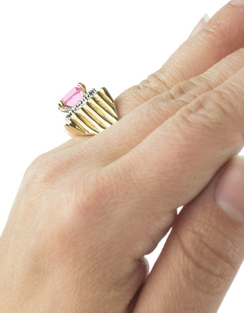 Load image into Gallery viewer, Vintage Austrian Crystal Cocktail Ring 18k Yellow or White Gold Electroplated Women's Birthstne RingMade in USA by PVD Vintage Jewelry
