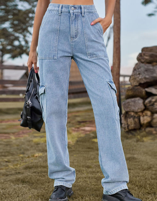 Load image into Gallery viewer, High Waist Cargo Jeans
