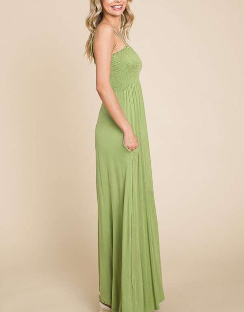 Load image into Gallery viewer, Culture Code Full Size Smocked Cami Maxi Dress with Pockets
