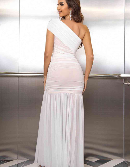 Load image into Gallery viewer, One-Shoulder Ruched Maxi Dress
