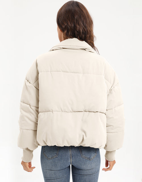 Load image into Gallery viewer, Zip Up Turtleneck Long Sleeve Puffer Jacket
